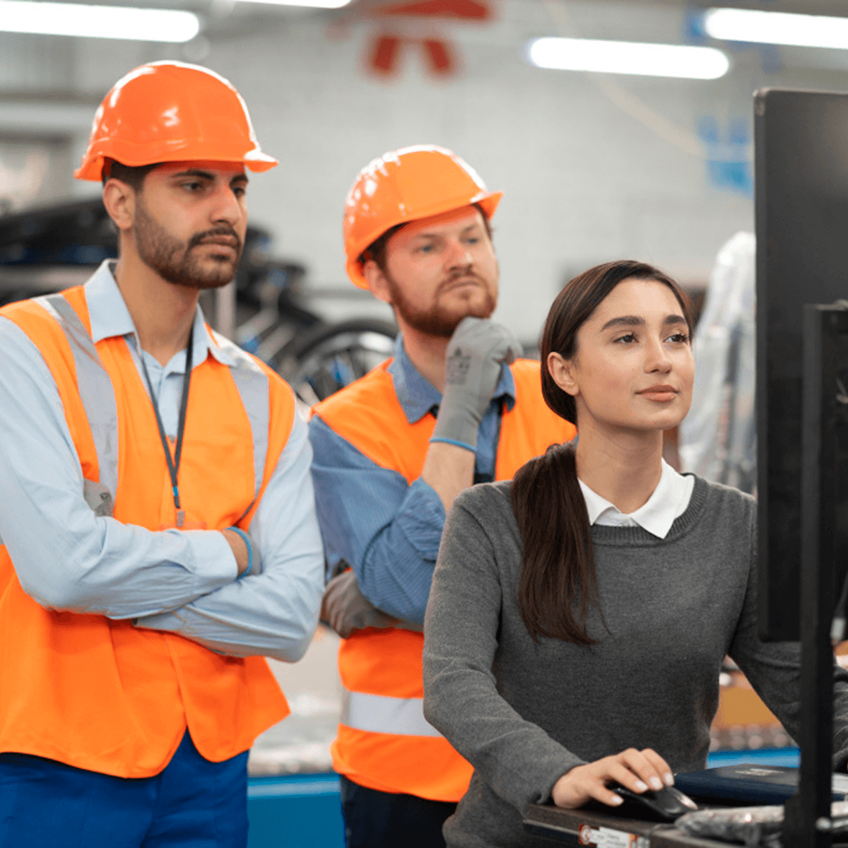 Engineering professionals reviewing plans