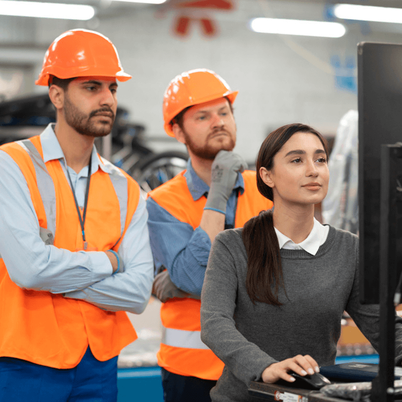 Engineering professionals reviewing plans