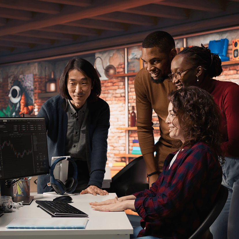 IT professionals reviewing plans